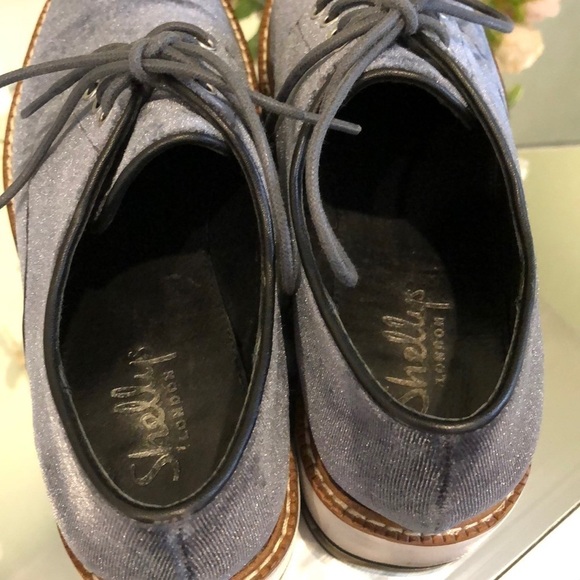 Shellys London Dark Grey Velvet Platform Shoes, size 5.5 - Picture 7 of 7